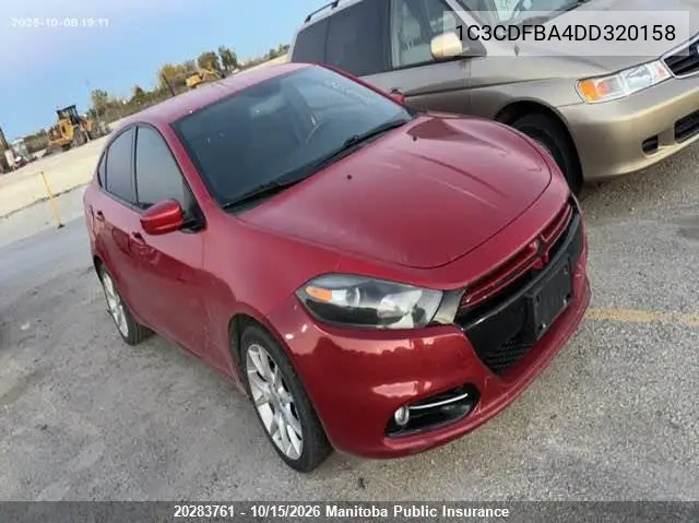 DODGE DART 2013, VIN 1C3CDFBA4DD320158