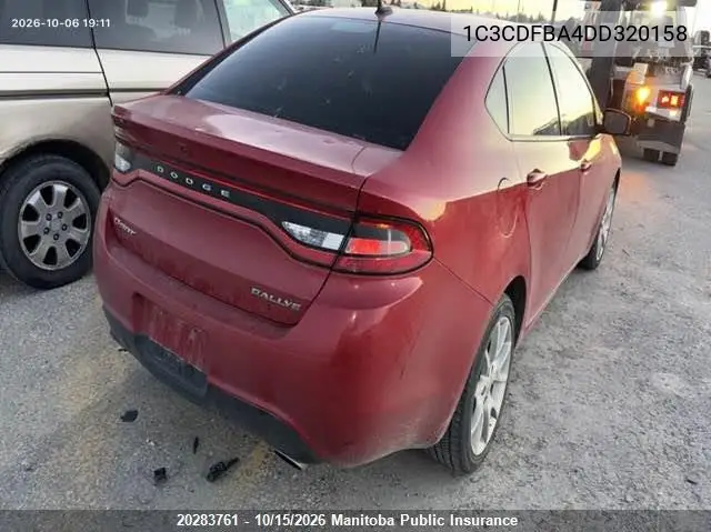 2013 DODGE DART VIN 1C3CDFBA4DD320158 — фото 4