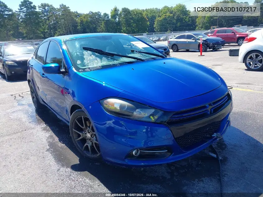 DODGE DART 2013, VIN 1C3CDFBA3DD107217