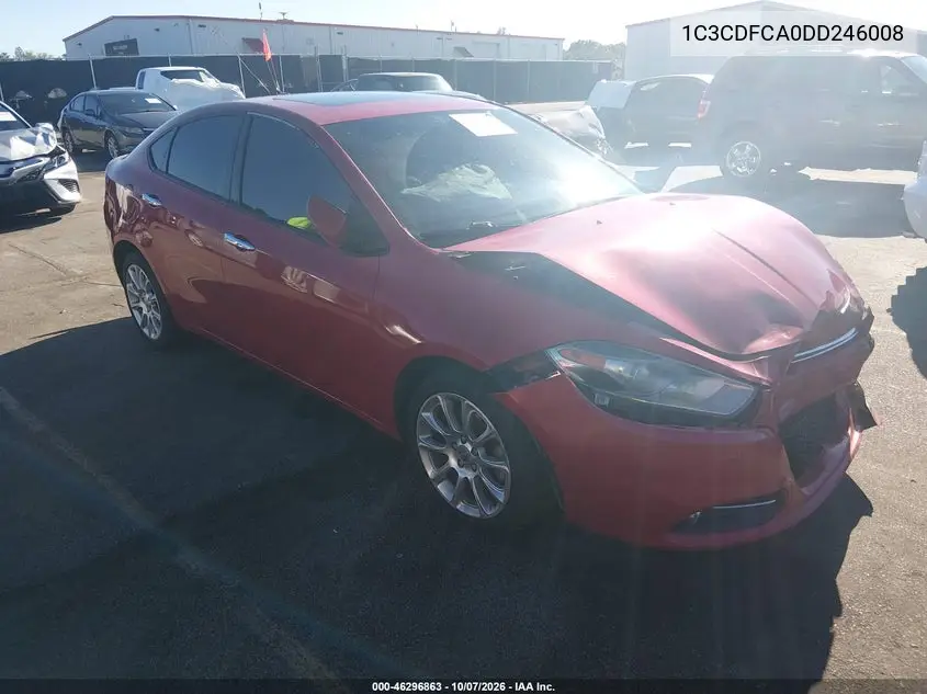 DODGE DART 2013, VIN 1C3CDFCA0DD246008