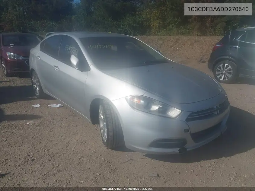 DODGE DART 2013, VIN 1C3CDFBA6DD270640