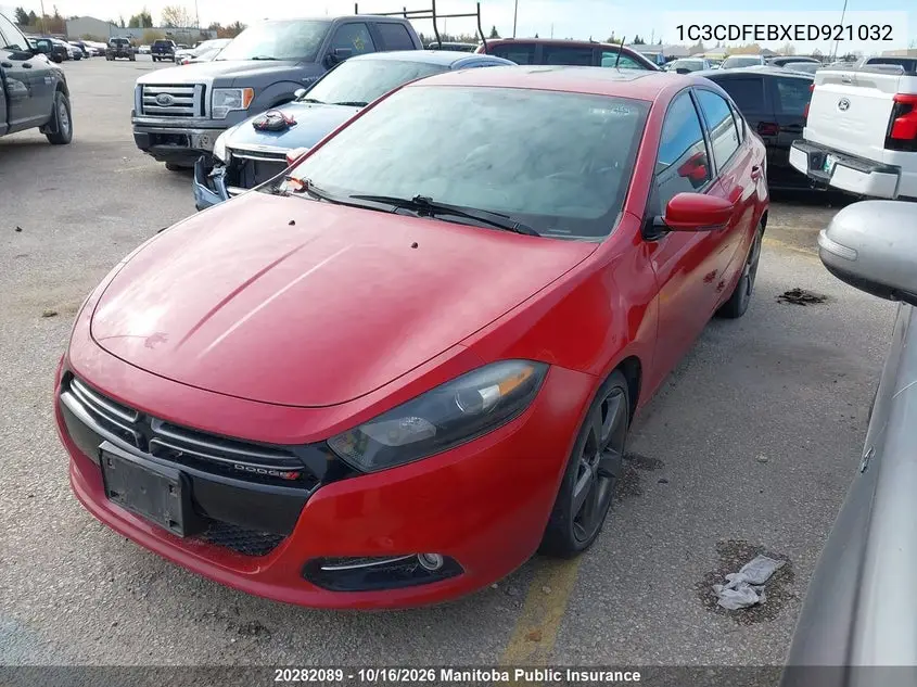 2014 DODGE DART VIN 1C3CDFEBXED921032 — фото 3