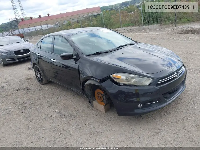 DODGE DART 2014, VIN 1C3CDFCB9ED743911