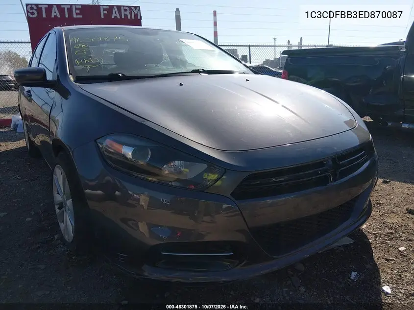 DODGE DART 2014, VIN 1C3CDFBB3ED870087