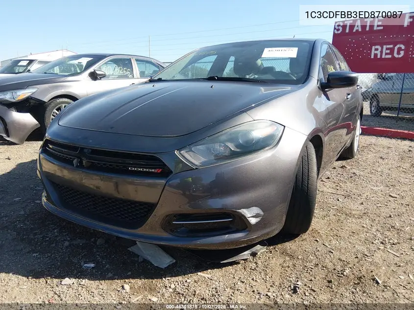 2014 DODGE DART VIN 1C3CDFBB3ED870087 — фото 2