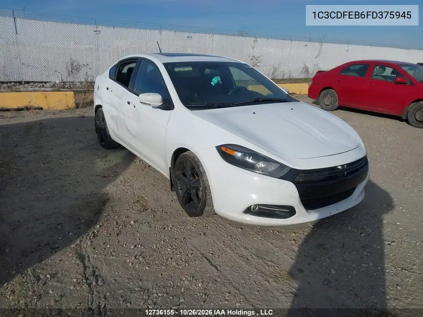 DODGE DART 2015, VIN 1C3CDFEB6FD375945