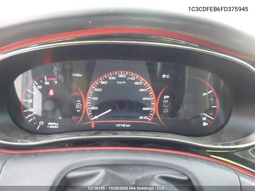 2015 DODGE DART VIN 1C3CDFEB6FD375945 — фото 7