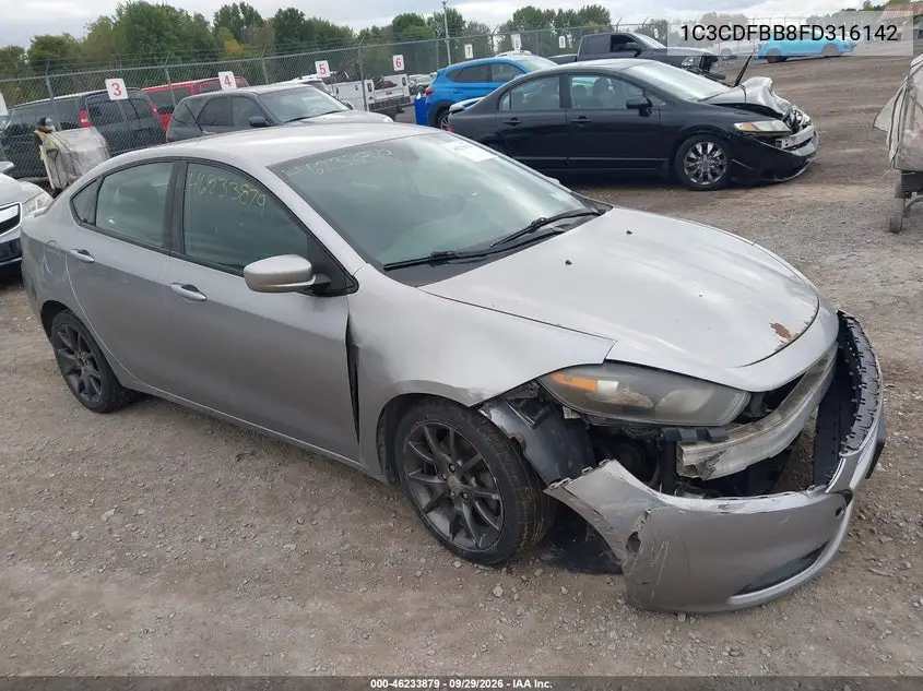 DODGE DART 2015, VIN 1C3CDFBB8FD316142
