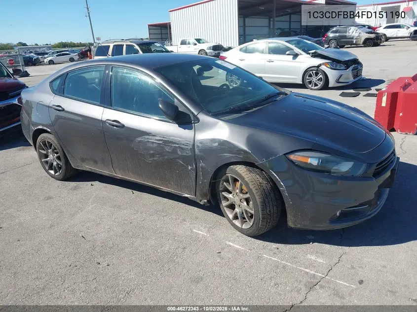 DODGE DART 2015, VIN 1C3CDFBB4FD151190
