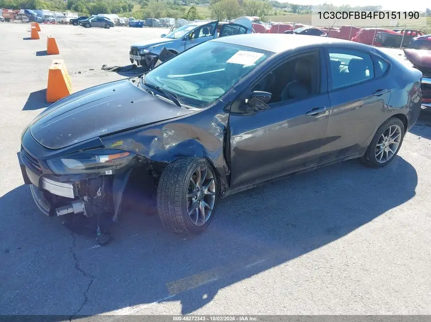 2015 DODGE DART VIN 1C3CDFBB4FD151190 — фото 2
