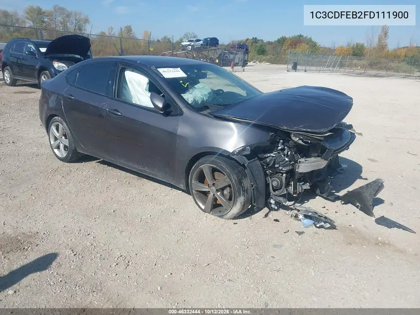 DODGE DART 2015, VIN 1C3CDFEB2FD111900