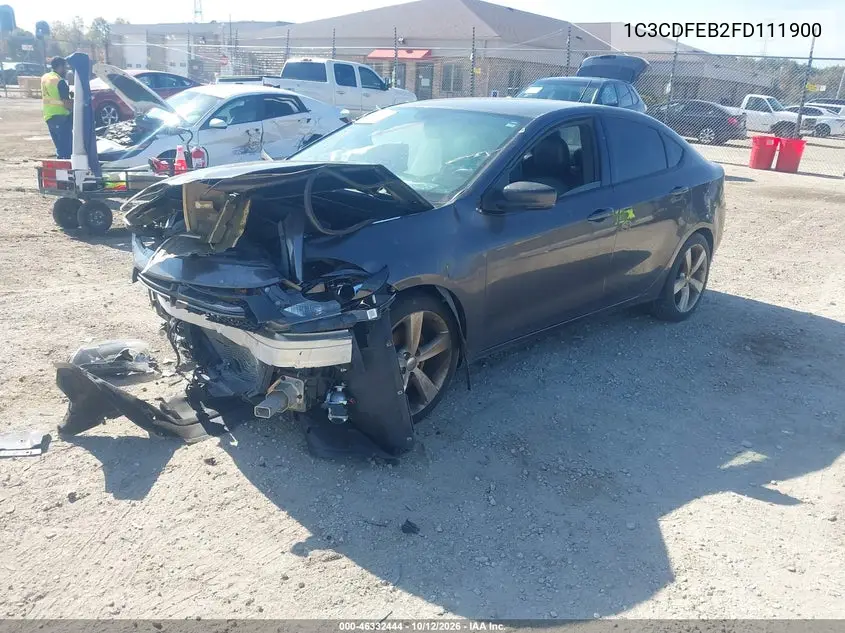 2015 DODGE DART VIN 1C3CDFEB2FD111900 — фото 2