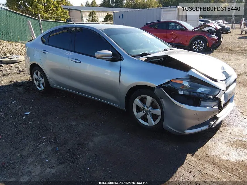 DODGE DART 2015, VIN 1C3CDFBB0FD315440