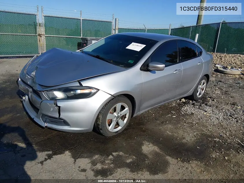 2015 DODGE DART VIN 1C3CDFBB0FD315440 — фото 2