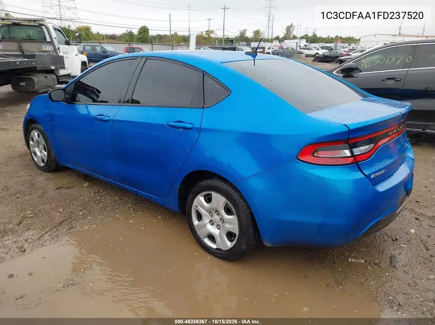 2015 DODGE DART VIN 1C3CDFAA1FD237520 — фото 3