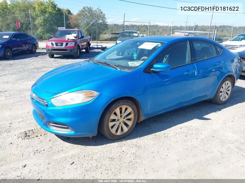 2015 DODGE DART VIN 1C3CDFDH1FD181622 — фото 2