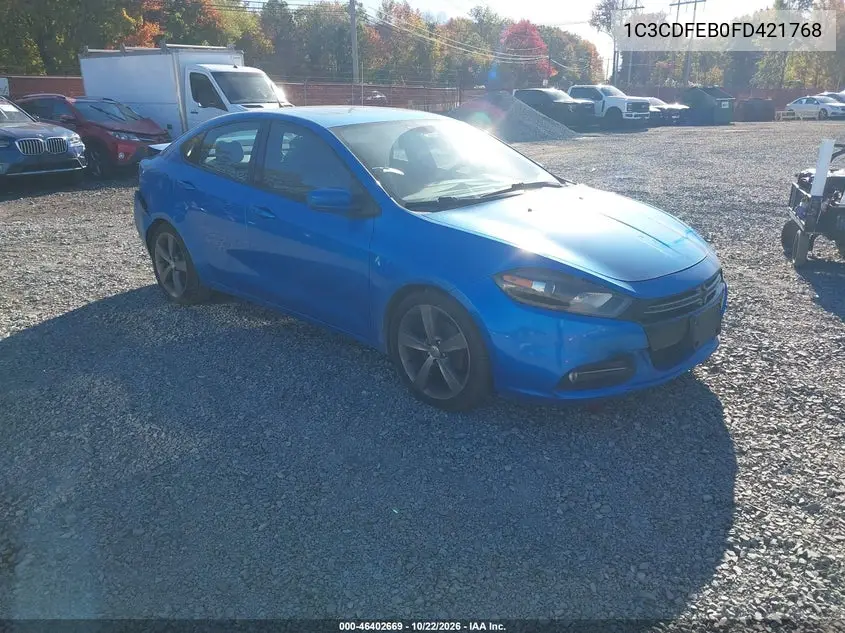 DODGE DART 2015, VIN 1C3CDFEB0FD421768