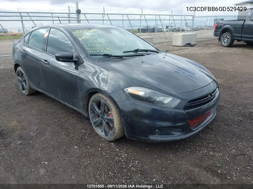 DODGE DART 2016, VIN 1C3CDFBB6GD529429