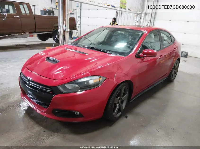 2016 DODGE DART VIN 1C3CDFEB7GD680680 — фото 2