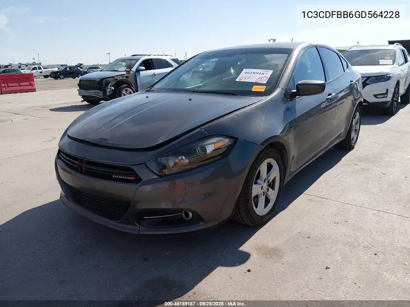 2016 DODGE DART VIN 1C3CDFBB6GD564228 — фото 2