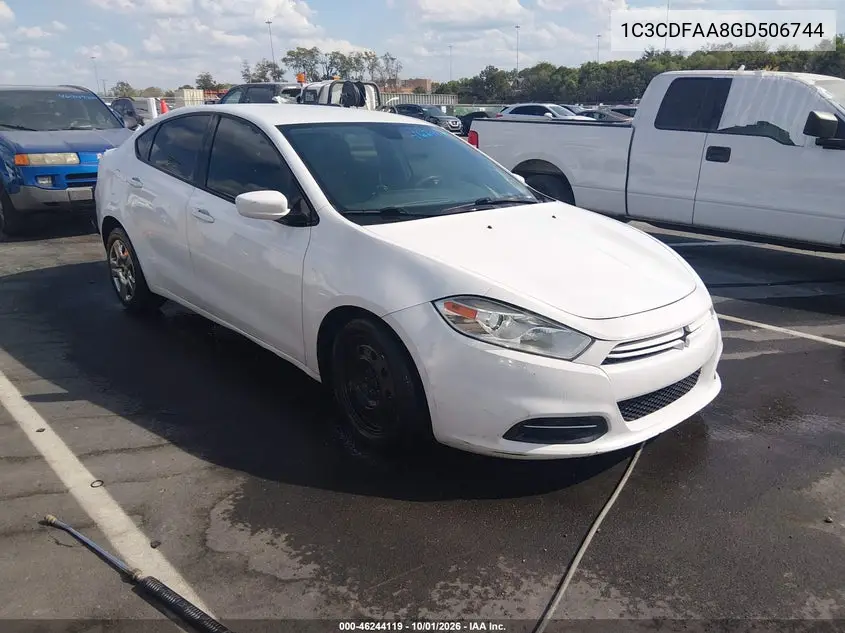 DODGE DART 2016, VIN 1C3CDFAA8GD506744