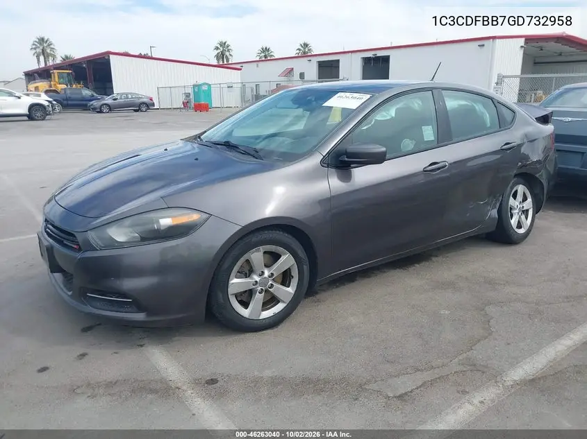 2016 DODGE DART VIN 1C3CDFBB7GD732958 — фото 2