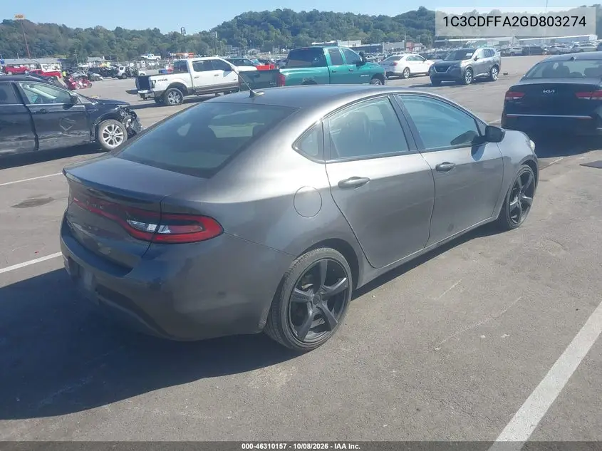 2016 DODGE DART VIN 1C3CDFFA2GD803274 — фото 4