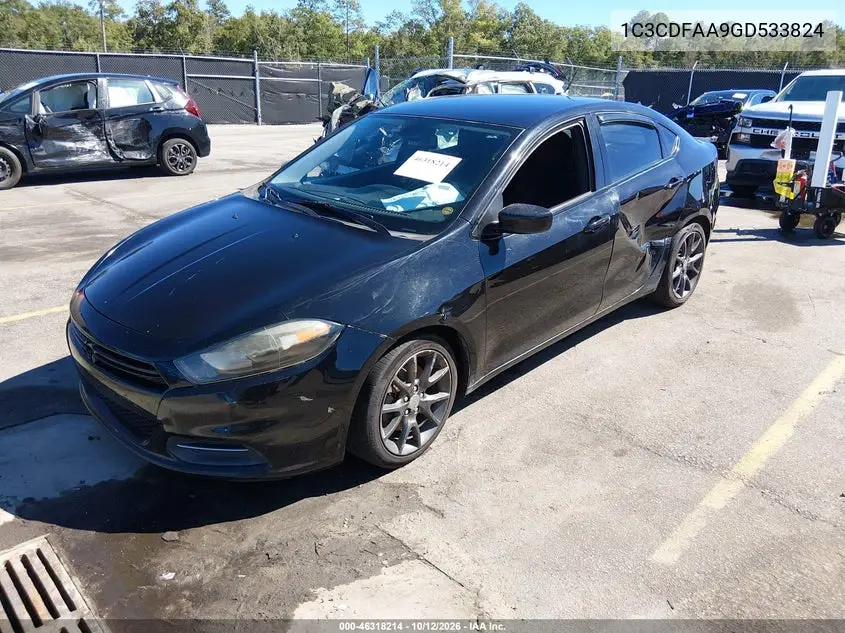 2016 DODGE DART VIN 1C3CDFAA9GD533824 — фото 2