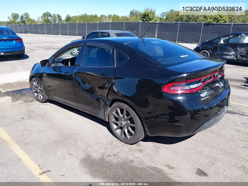 2016 DODGE DART VIN 1C3CDFAA9GD533824 — фото 3