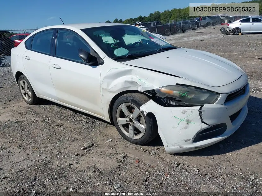 DODGE DART 2016, VIN 1C3CDFBB9GD565325