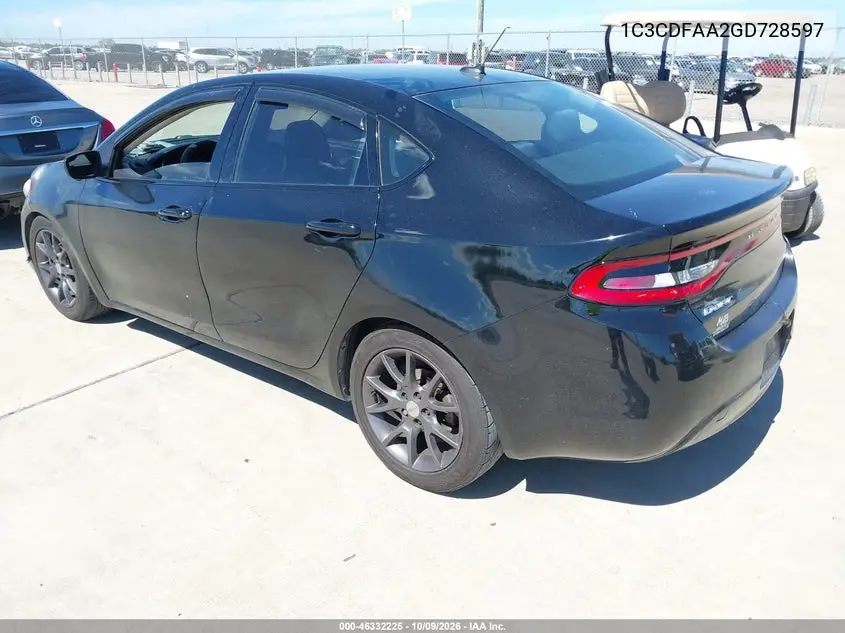 2016 DODGE DART VIN 1C3CDFAA2GD728597 — фото 3