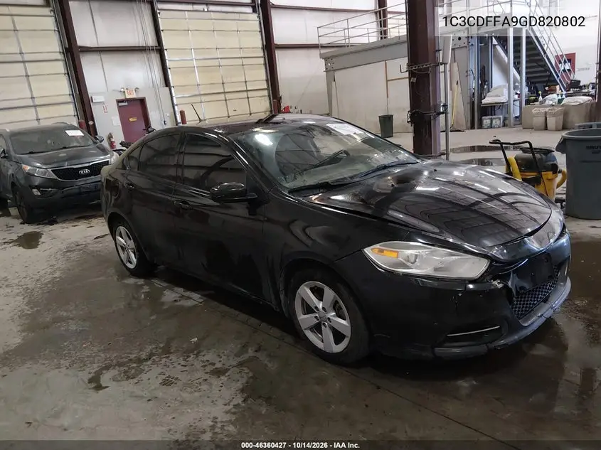 DODGE DART 2016, VIN 1C3CDFFA9GD820802