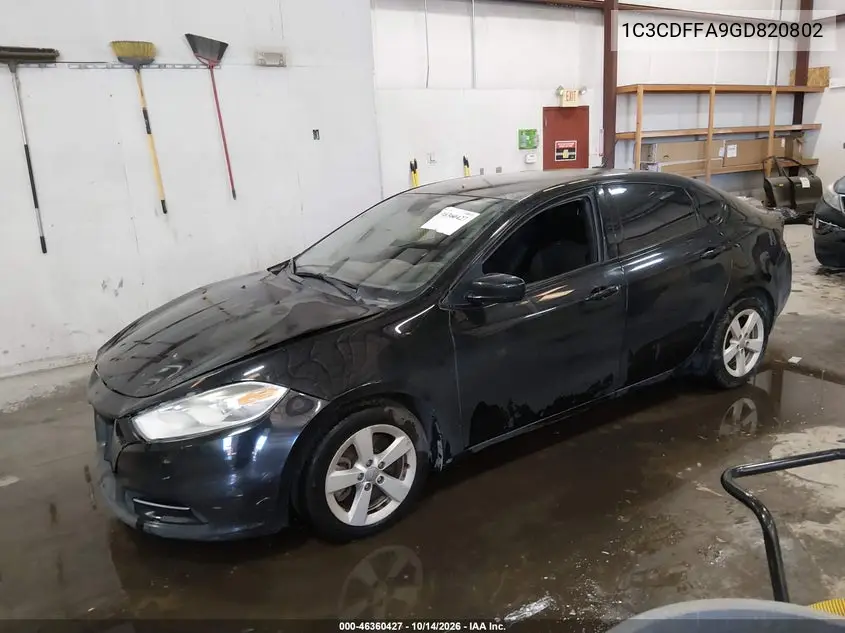 2016 DODGE DART VIN 1C3CDFFA9GD820802 — фото 2