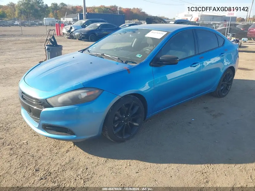 2016 DODGE DART VIN 1C3CDFFAXGD819142 — фото 2