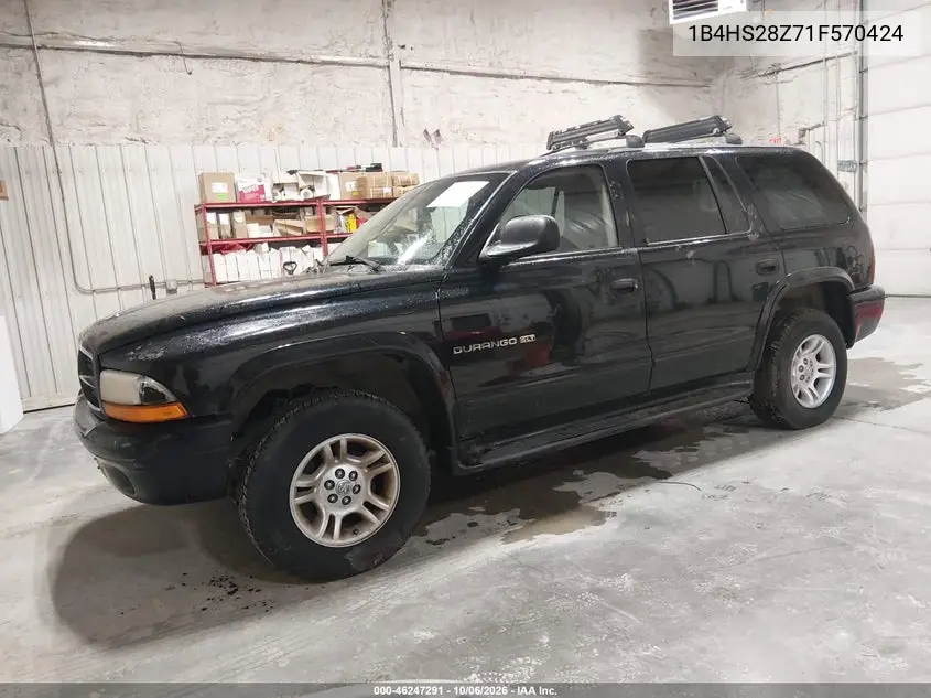 2001 DODGE DURANGO VIN 1B4HS28Z71F570424 — фото 2