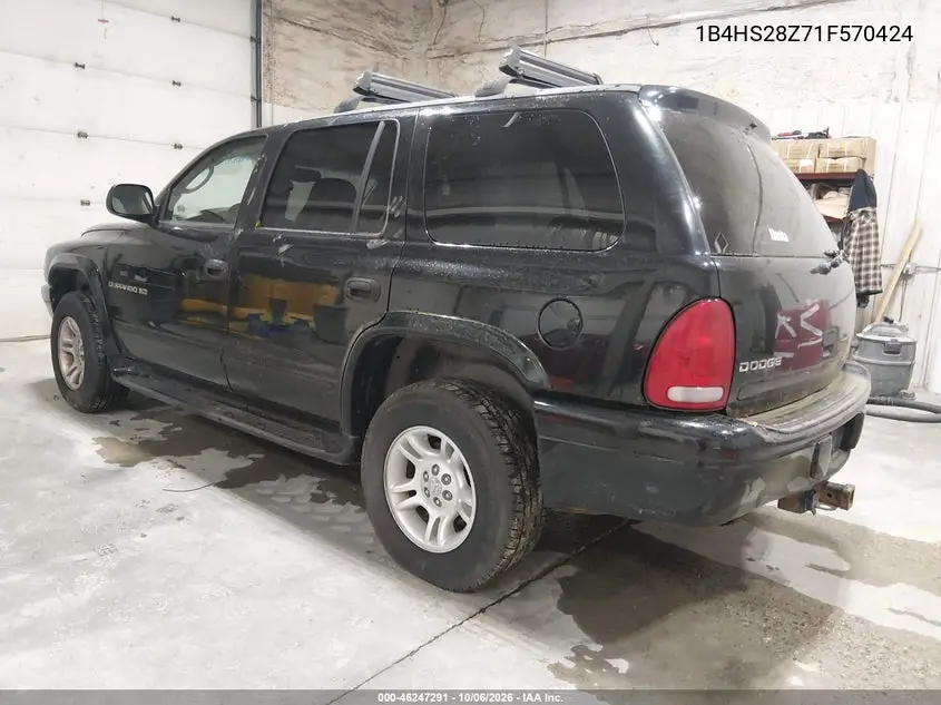 2001 DODGE DURANGO VIN 1B4HS28Z71F570424 — фото 3