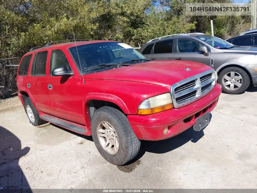 DODGE DURANGO 2002, VIN 1B4HS48N42F135791