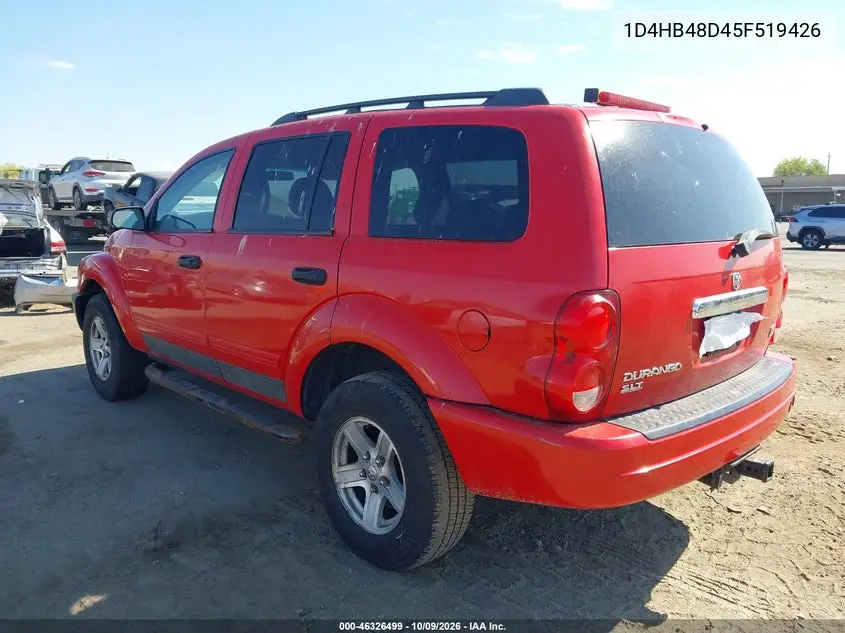 2005 DODGE DURANGO VIN 1D4HB48D45F519426 — фото 3