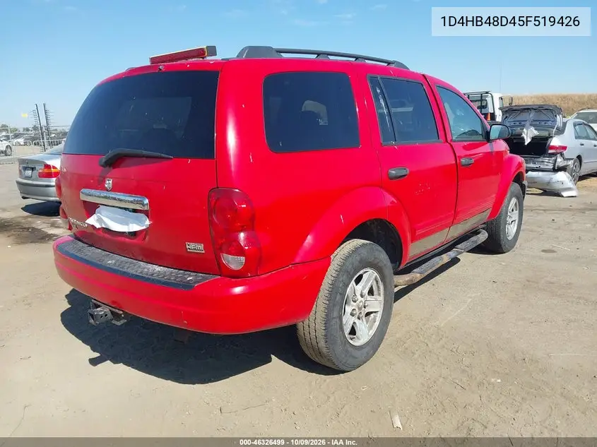 2005 DODGE DURANGO VIN 1D4HB48D45F519426 — фото 4