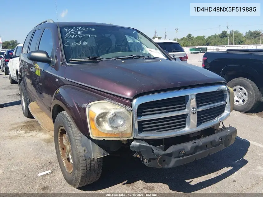 DODGE DURANGO 2005, VIN 1D4HD48NX5F519885