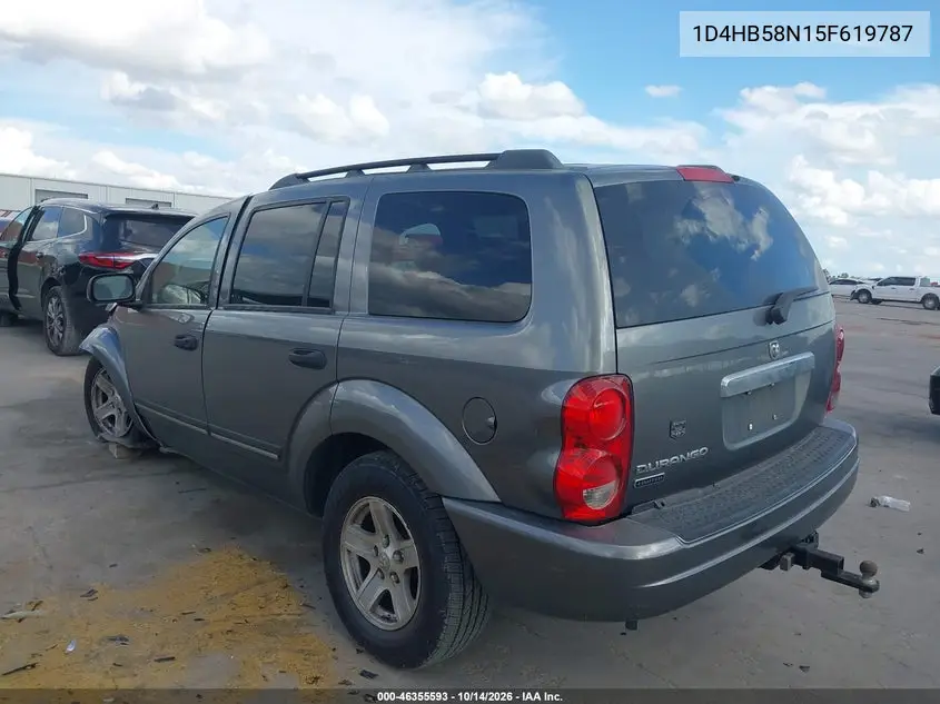2005 DODGE DURANGO VIN 1D4HB58N15F619787 — фото 3