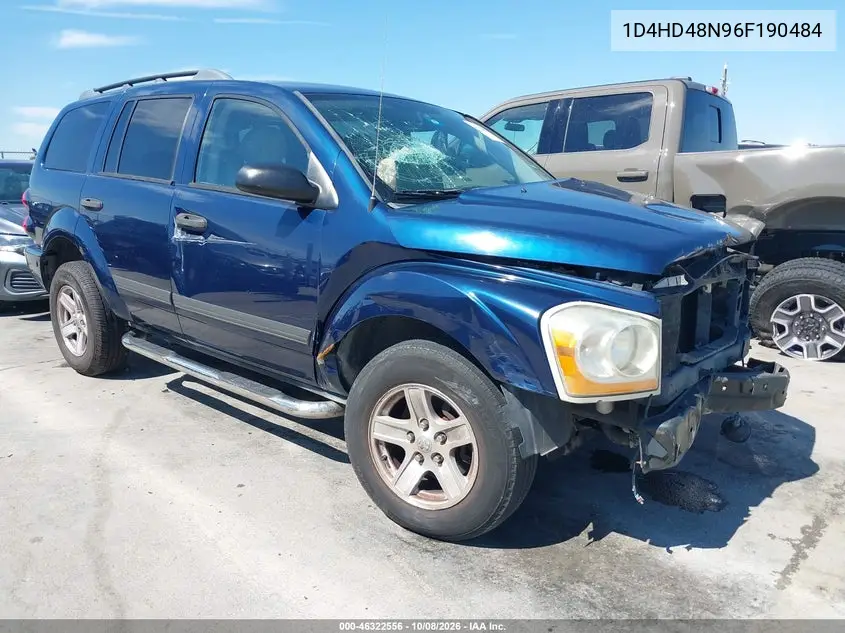 DODGE DURANGO 2006, VIN 1D4HD48N96F190484