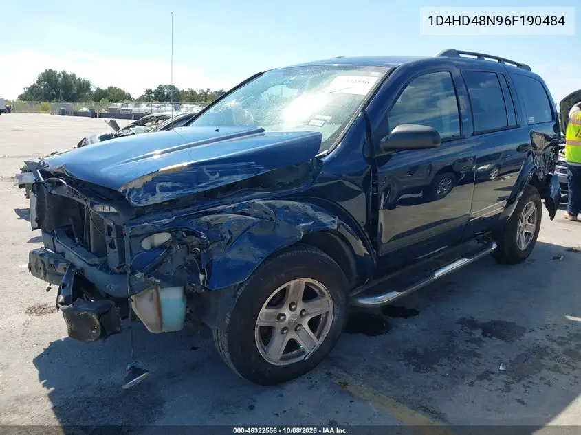2006 DODGE DURANGO VIN 1D4HD48N96F190484 — фото 2