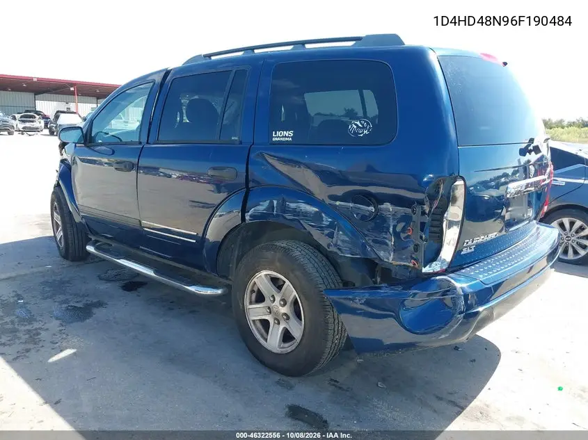 2006 DODGE DURANGO VIN 1D4HD48N96F190484 — фото 3