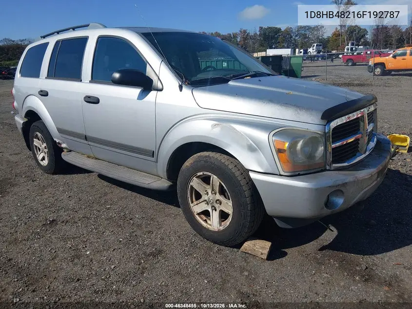 DODGE DURANGO 2006, VIN 1D8HB48216F192787