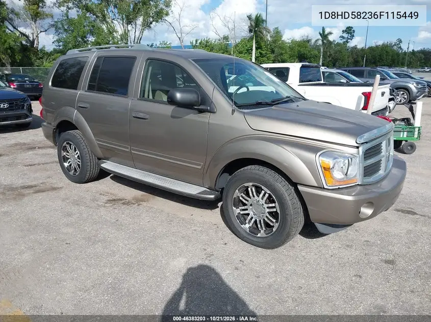 DODGE DURANGO 2006, VIN 1D8HD58236F115449