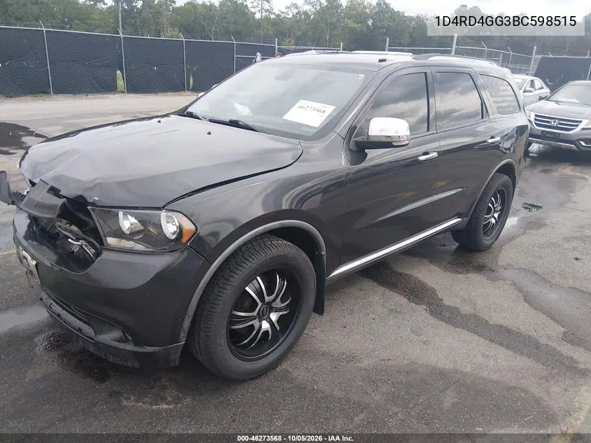 2011 DODGE DURANGO VIN 1D4RD4GG3BC598515 — фото 2