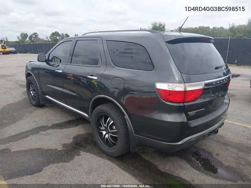 2011 DODGE DURANGO VIN 1D4RD4GG3BC598515 — фото 3