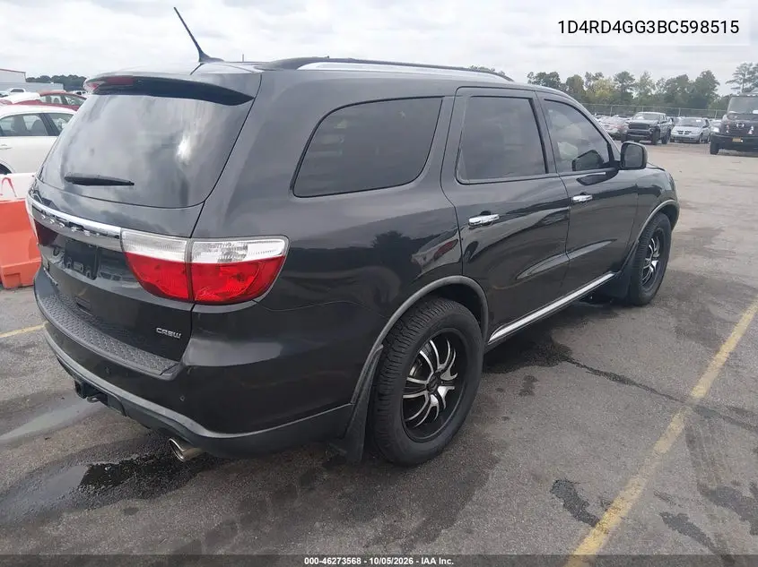 2011 DODGE DURANGO VIN 1D4RD4GG3BC598515 — фото 4