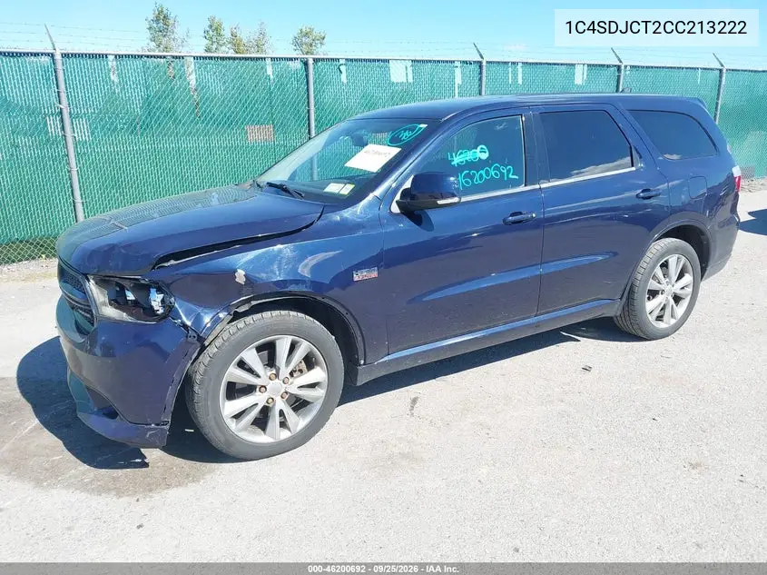 2012 DODGE DURANGO VIN 1C4SDJCT2CC213222 — фото 2